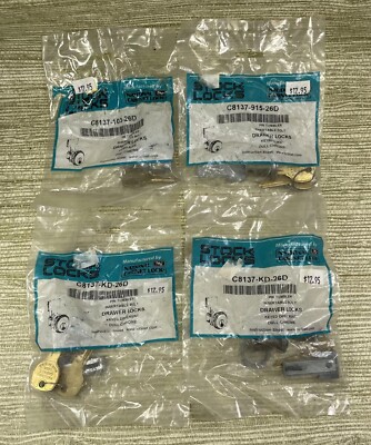 Stock Locks National Cabinet Drawer Locks C8137-KD-26D C8137-103-26D Lot Of 4