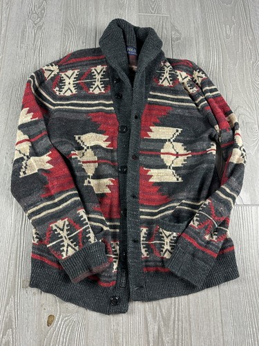 Polo Ralph Lauren Cardigan Women's Button Up Size Medium Sweater aztec