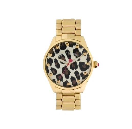 Caja de acero inoxidable Betsey Johnson Relojes de pulsera de cuero