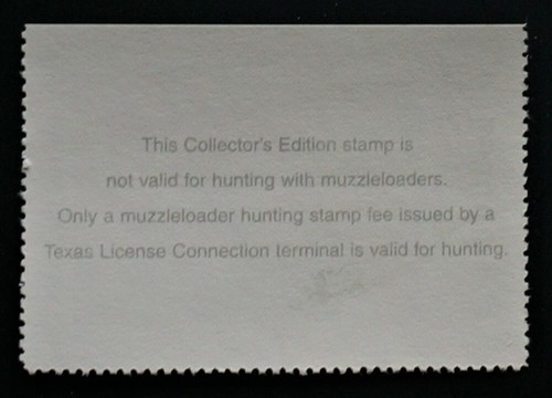 2003 Texas Muzzleloader Hunting Stamp, Collector's Edition - Picture 2 of 2