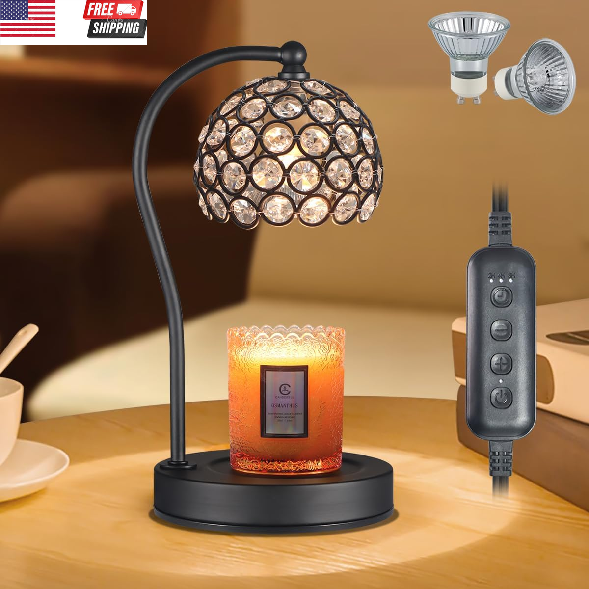 Dimmable Electric Candle Warmer Lamp with Timer for Wax Melts Home Decor