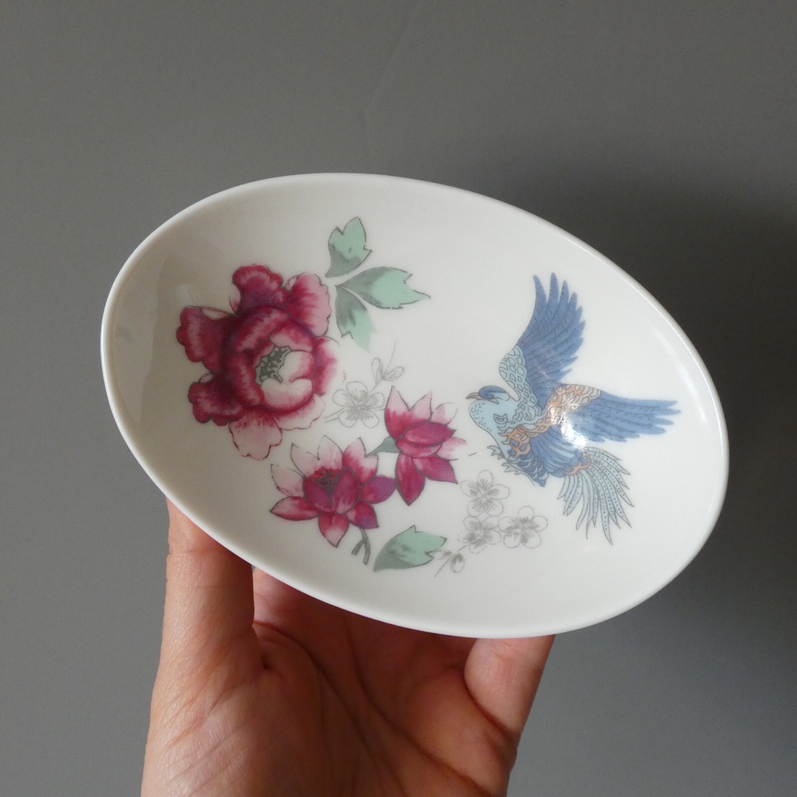 2 Nibble Dishes Bowls Monsoon Home Denby Kyoto Oriental Floral Blue