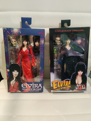 Figurine Elvira Mistress Of The Dark - Neca - 20 Cm - Robe Rouge - Neuve