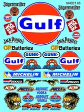 CLEAR VINYL Sticker Sheet 65 Sponsor Decal 1/24-1/16 Scale DIE CUT -PEEL & STICK