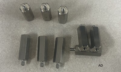 Lot of 9: Misumi SLSBG10-M4-N4 Hex Post, SS, 1 End Threaded 1 End Tapped