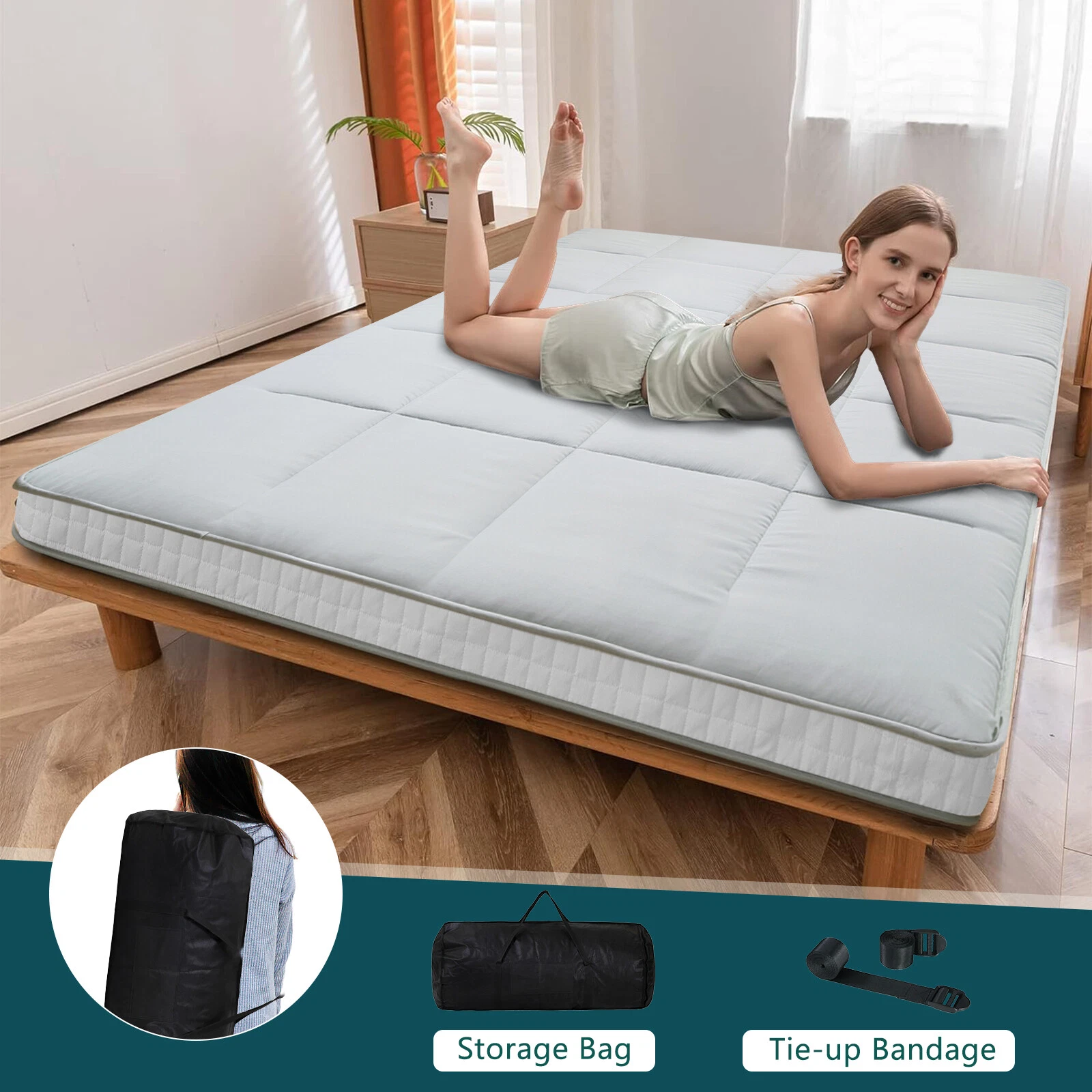 NAIZEA Japanese Floor Mattress Futon Mattress 4” Thickness Cushion Tatami Mat