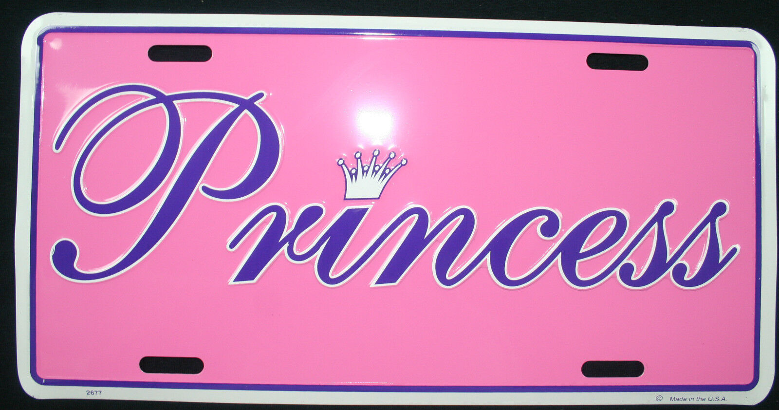  car auto truck License plate tag id logo IM THE PRINCESS PINK