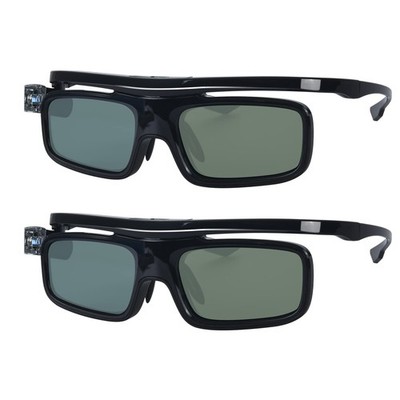3D Glasses, Active Shutter Rechargeable Eyewear for DLP-Link pack of 2