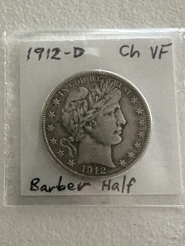 1912-D Barber Half Dollar Choice VF Raw