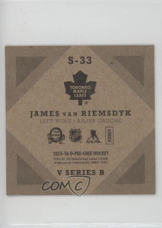 2015-16 O-Pee-Chee V Series B James van Riemsdyk #S-33 - Image 2 of 2