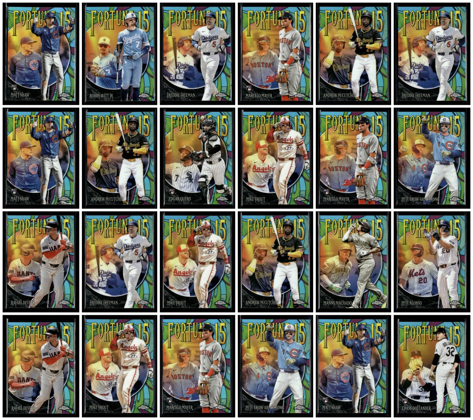 Matt Shaw Marcelo Mayer 2025 Topps Chrome Update Fortune 15 24 Cards [zj90