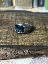 Sterling Silver Blue Synthetic Spinel Ring Size 6 V845