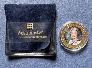 2012 Gold Plated Photographic Jersey 50p. QEII Diamond Jubilee. In Capsule