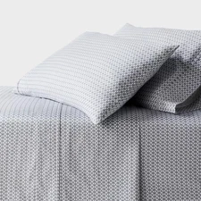 King 400 Thread Count Performance Sheet Set Blue Geo - Threshold