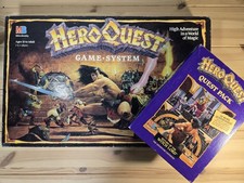 HeroQuest MB Board Game System + Witch Lord Quest Pack both 100% Complete 1990