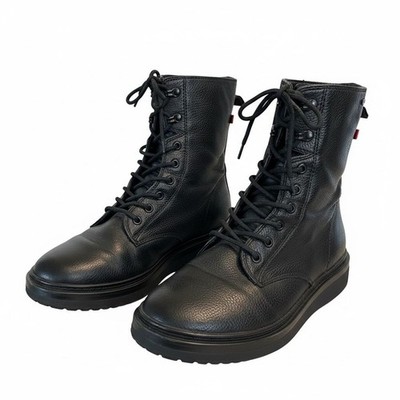 S. OLIVER MEN'S PEBBLE LEATHER LACE UP COMBAT BOOTS SZ 9 (42) GERMANY
