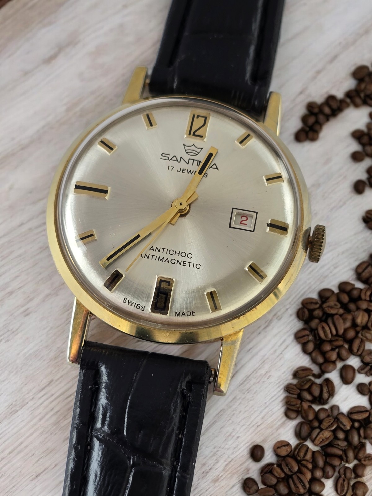 Reloj Vintage Santima 17Jewels Mechanic Retro Watch Made In Swiss Hombre Original