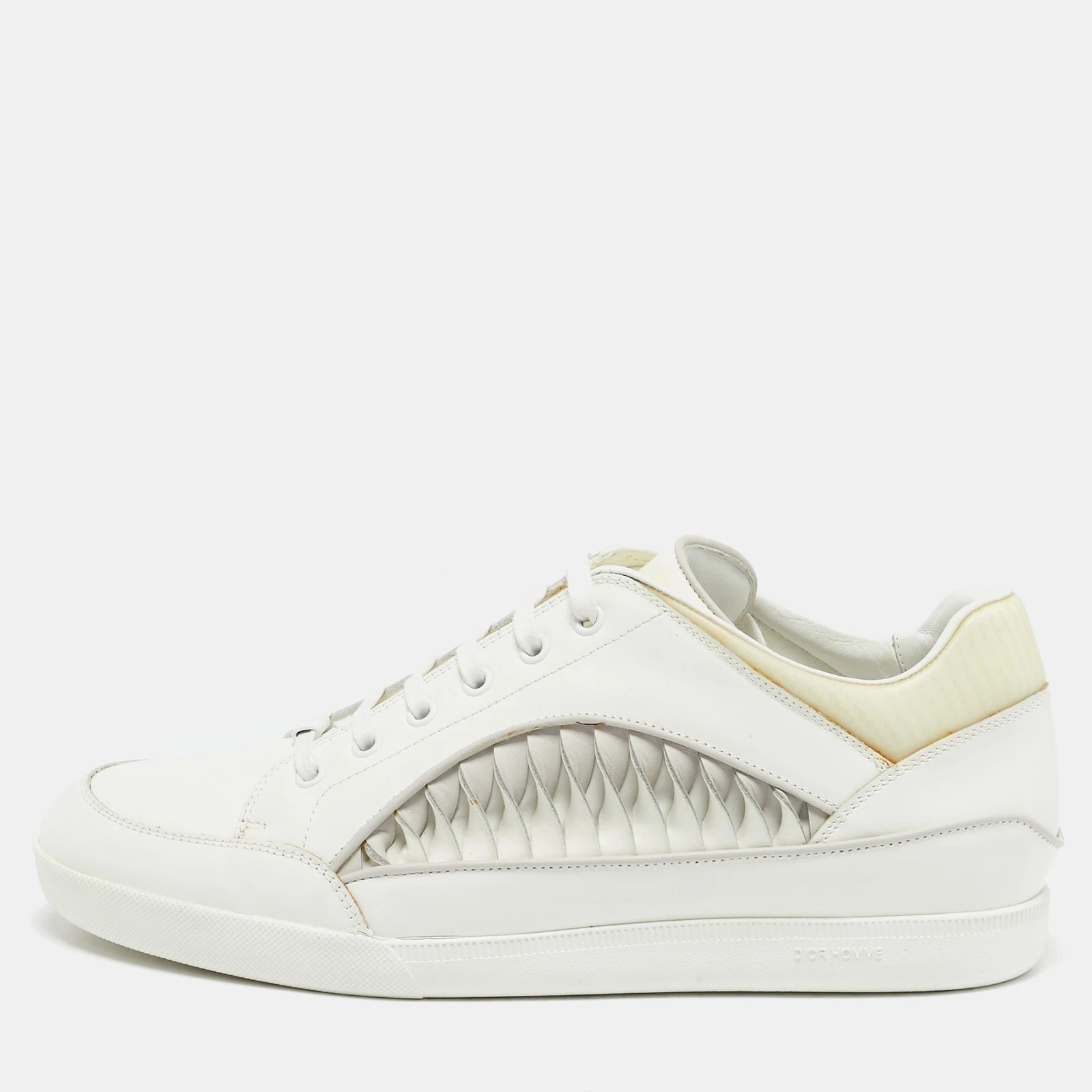 Baskets à lacets Dior en cuir blanc taille 42