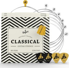 Classical Guitar Strings Nylon - Classical Nylon Strings Coated in Silver - 6...