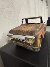 VINTAGE  Tonka Patina Rusty Stepside Pick Up Truck, Pressed Steel 