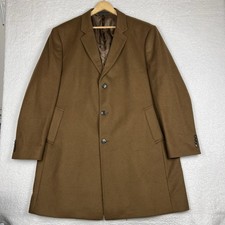 Lauren Ralph Lauren Overcoat Mens Size 52 R Cashmere  Wool Long Brown Coat