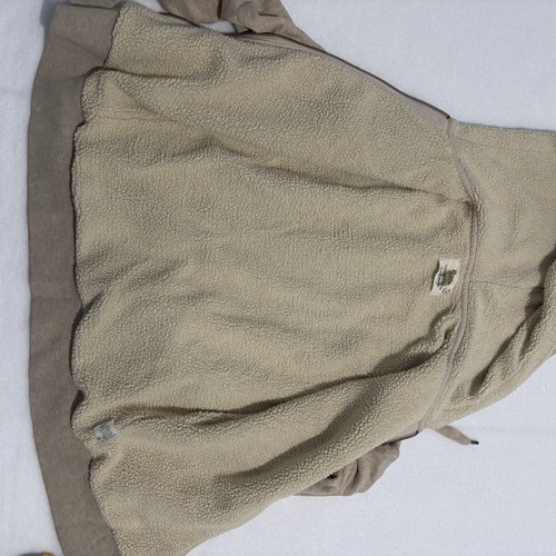 J Crew Ropa Exterior Polar Para Hombre Pequeña Pesada Cremallera Completa Sudadera Marrón Sudadera con Capucha Forrada - Imagen 10 de 10