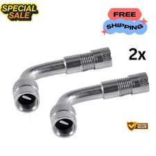 2X 90 Degree Angle Tyre Valve Extension Adaptor Motorcycle Motorbike Car Bike
