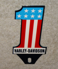 Vintage Harley Davidson 1 Motorcycle Metal Gasoline License Plate Topper Sign