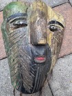 Vintage Mexican FOLK ART Polychrome Carved Wood Dance Mask Tlacololeros Guerrero — photo 6