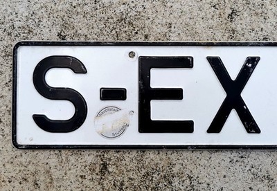   Altes Kfz-Kennzeichen Nummernschild license plate DIN WORTBILDUNG DEUTSCHLAND