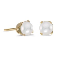 14k Yellow Gold 4 mm Freshwater Cultured Pearl Stud Earrings