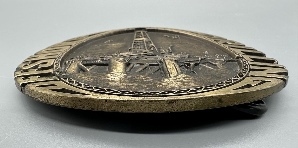 Offshore Drilling Belt Buckle Solid Brass Vintage ADM View 2