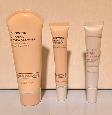 Global Beauty Care Glowing Vitamin C Cleanser + Eye Cream Set 2.5oz/0.5oz