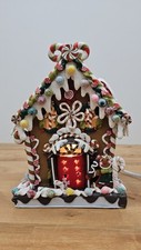 Kurt Adler Gingerbread Lighted Christmas Candy Frosted Table Top House