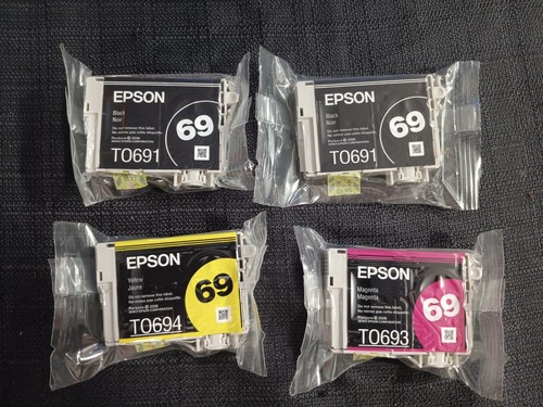 Genuine Epson 69 Black Yellow Magenta Ink Cartridges - 第 1/1 張圖片