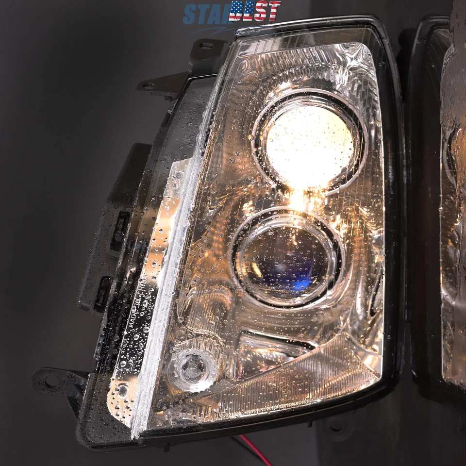 Faro halógeno derecho+izquierdo para Cadillac STS 2005-2011 carcasa negra lente transparente Foto 2 de 4