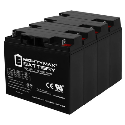 Mighty Max 4 Pack - 12V 22AH Battery for EW72 Mobility Scooter Wheelchair