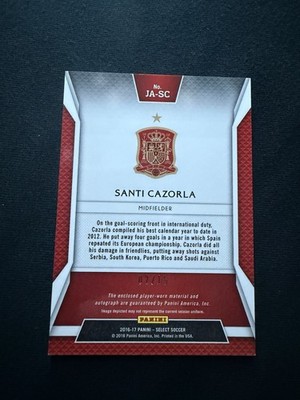 2016-2017 Panini Select Soccer Santi Cazorla Autographed Patch