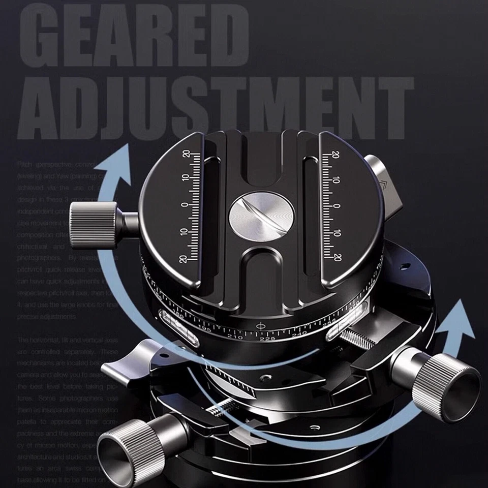 Cabezal engranado 3D Leofoto G20 con placa QR cabezal trípode para cámara nuevo Foto 4 de 4