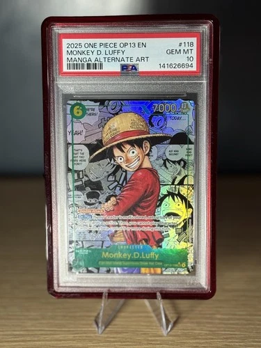 2025 One Piece OP13 EN Manga Alternate Art #118 Monkey D. Luffy PSA 10 GEM MINT