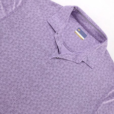 Jack Nicklaus Luxtouch Polo Shirt Men's XL Purple Geometric Yellow Bear Logo