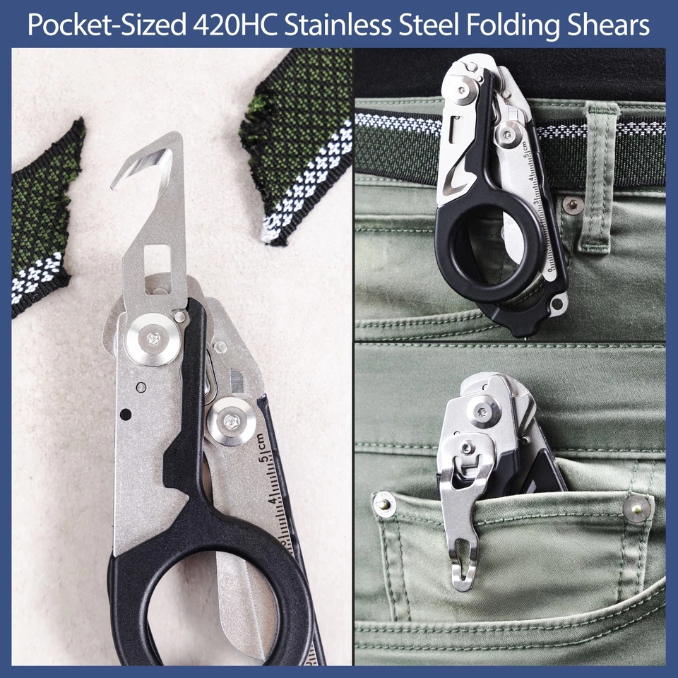 Tijeras de trauma con funda - Tijeras de trauma EMS plegables para EMTs, enfermeras Foto 3 de 4