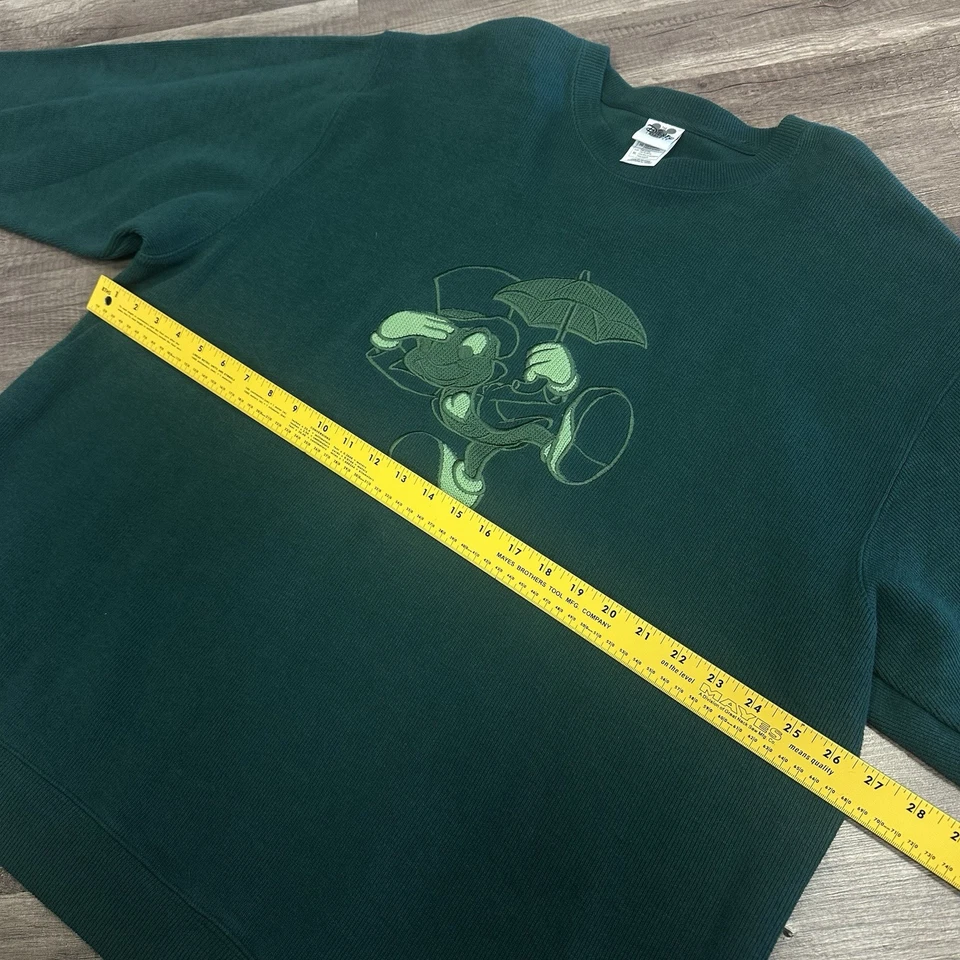 复古迪士尼目录吉米尼曲柄绿色重型运动衫 适合 2XL (41) — 第 4/4 张图片