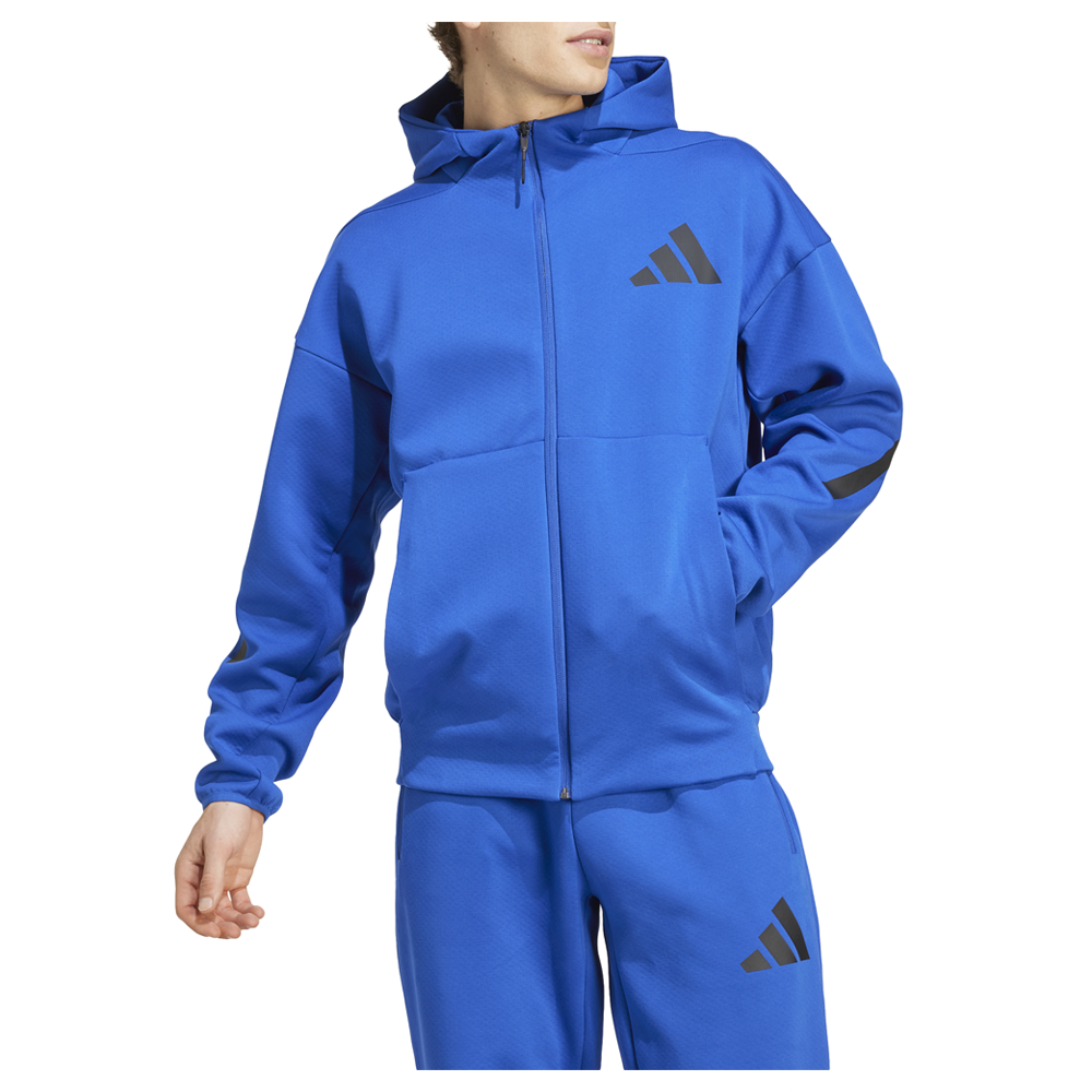 adidas Z.N.E. Full Zip Hoodie Mens Blue Casual Athletic Outerwear