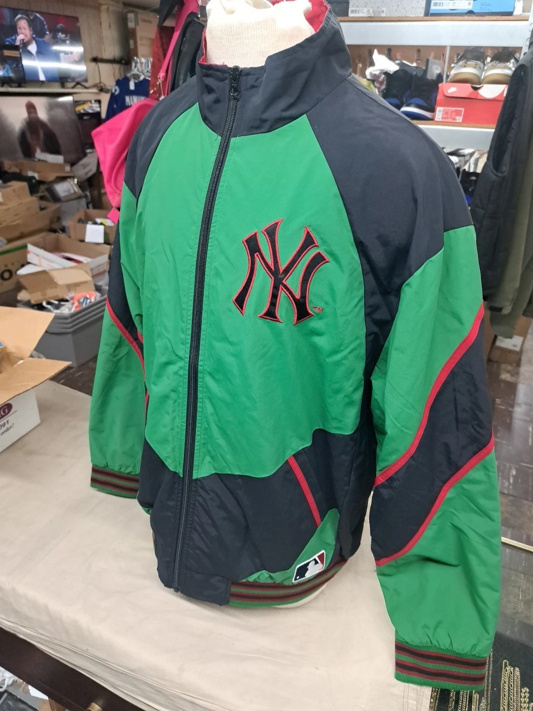 Veste de survêtement Supreme x MLB New York Yankees verte FW21 TAILLE XL livraison gratuite !!
