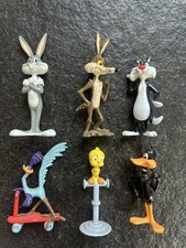 6 WB Looney Tunes Metall Figuren , 1988 , Daffy , Road Runner , Tweety , Coyote