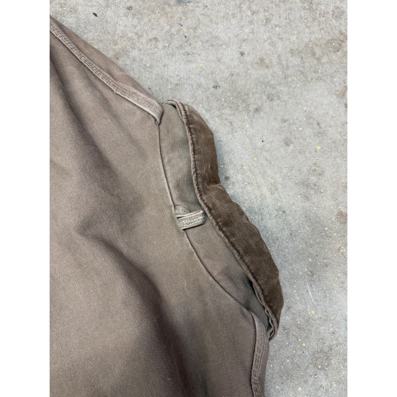 Carhartt Mens 2XL Large Tan Canvas Chore Coat Quilted Lined Work Jacket PB1321 thumbnail 8