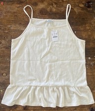 NWT J.Crew Factory Peplum Tank Ruffle Cami Top Ivory Medium J2985