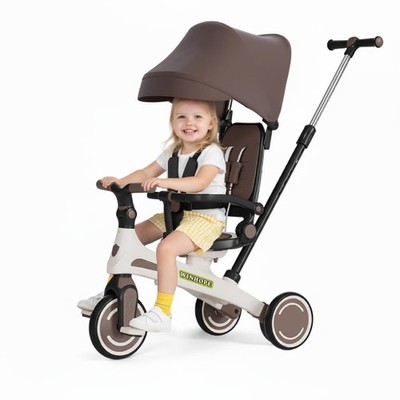 Winhope Kids Tricycle, 5 in 1 Baby's Tricycle Toddler Trike with Adjustable P...