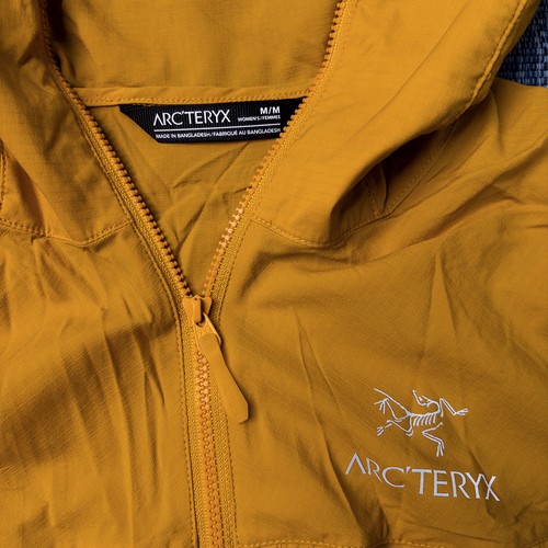 Arc'teryx Women's Squamish Hoodie Jacket Edziza Size M Yellow Orange Nylon Clean - Picture 21 of 22